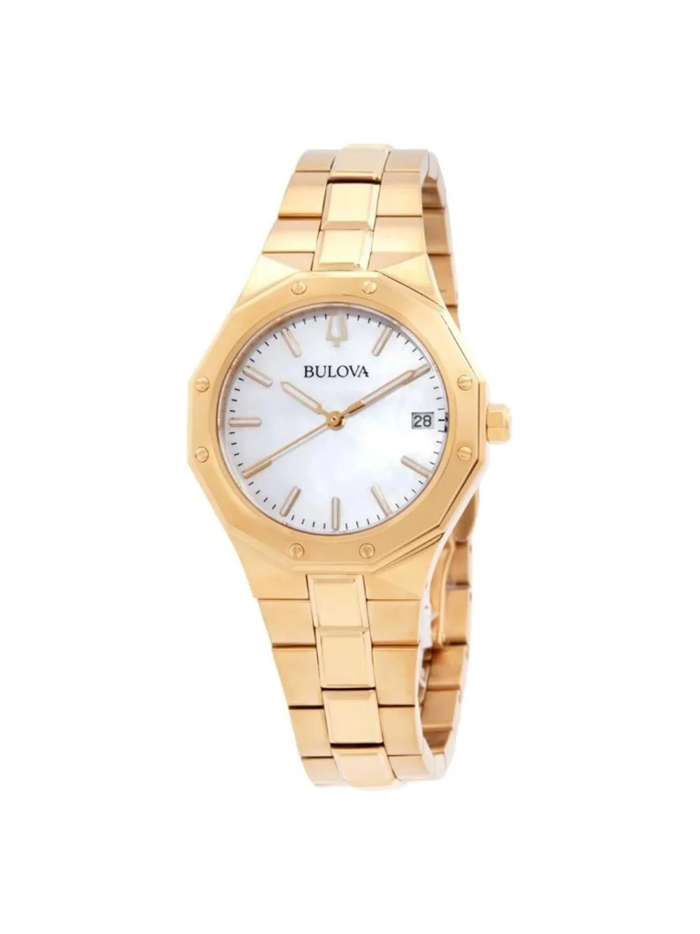 NWT Bulova Prestige Quartz Mother of Pearl Dial Ladies Watch